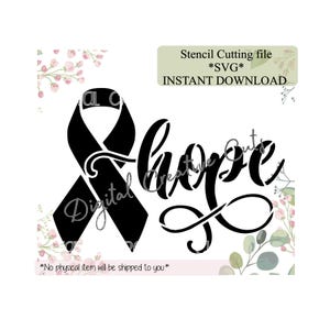 Breast cancer Awareness hope cookie stencil Digital download SVG cutting file Personal use only.