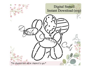 Birthday balloons PYO cookie stencil Digital download SVG cutting file Personal use only.