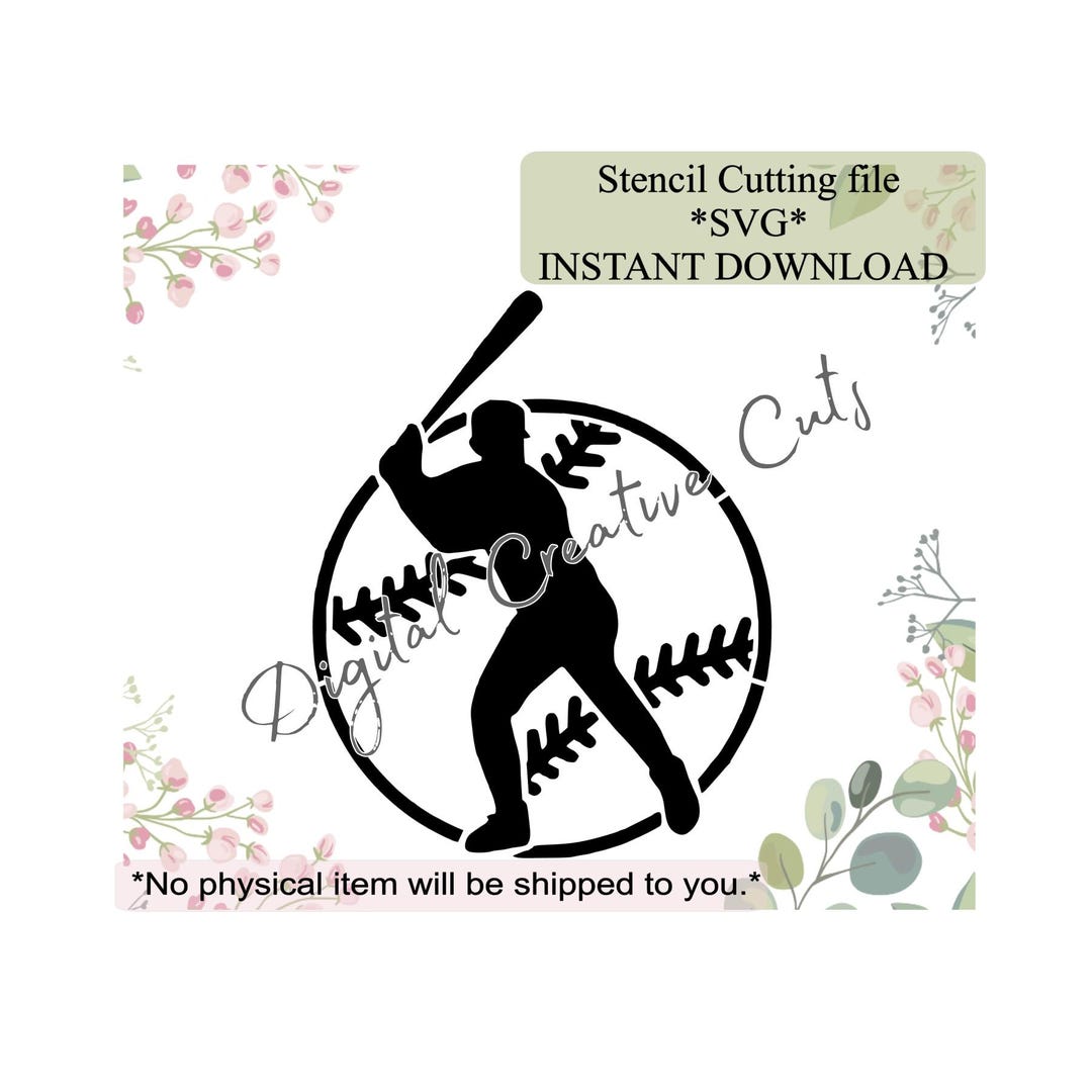 Baseball Cookie Stencil Download SVG Cutting File Personal Use Only. - Etsy