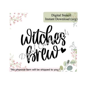 Halloween witches brew cookie stencil Digital instant download SVG file Personal use only.