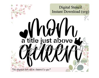 Mother's day cookie stencil Digital instant download SVG format file Personal use only.