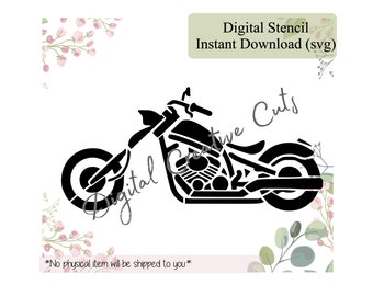 Motorcycle cookie stencil Digital instant download SVG cutting file Personal use only.