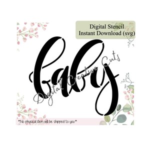 Baby word cookie stencil Digital instant download SVG cutting file Personal use only.