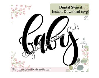 Baby word cookie stencil Digital instant download SVG cutting file Personal use only.