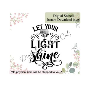 Hanukkah cookie stencil Digital instant download SVG file Personal use only.