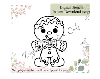 Christmas PYO cookie stencil Digital download SVG format file Personal use only.