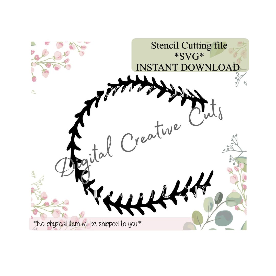 Baseball Stitches Cookie Stencil Download SVG Cutting File Personal Use ...