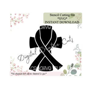 Breast cancer awareness cookie stencil Digital download SVG cutting file Personal use only.