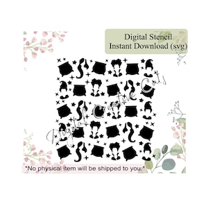 Halloween Hexen Muster Hintergrund Cookie Schablone Digital Instant Download SVG Datei Nur persönliche Nutzung.