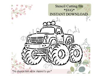 Truck PYO cookie stencil instant download SVG cutting file Personal use only.
