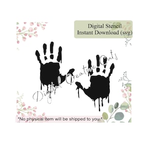 Halloween bloody hands cookie stencil Digital instant download SVG file Personal use only.