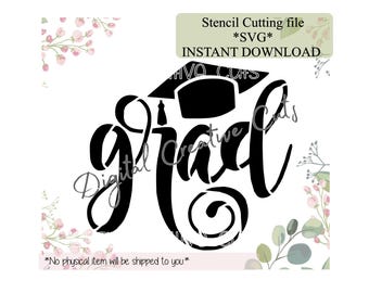 Graduation cookie stencil download SVG cutting file Personal use only.