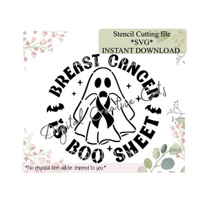 Breast cancer is boo sheet cookie stencil Digital download SVG cutting file Personal use only.