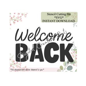 Back to school welcome back cookie stencil Digital instant download SVG cutting file Personal use only.
