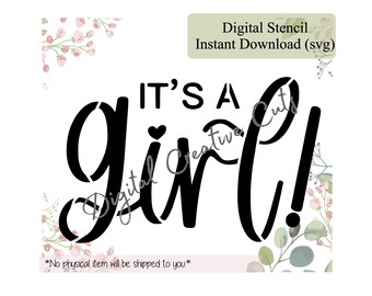 Gender reveal it's a boy cookie stencil Digital instant download SVG cutting file Personal use only.