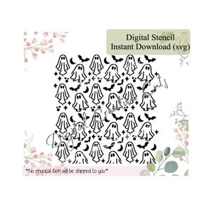 Halloween Geist Muster Hintergrund Cookie Schablone Digitaler sofortiger Download SVG-Datei Nur für den persönlichen Gebrauch.