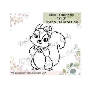 バレンタイン リス PYO クッキー ステンシル、即時ダウンロード、SVG カット ファイル、個人使用のみ。