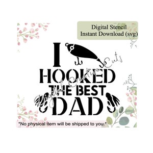 Día del padre de la plantilla de galletas de pesca mejor papá Descarga instantánea digital archivo en formato SVG Solo para uso personal.