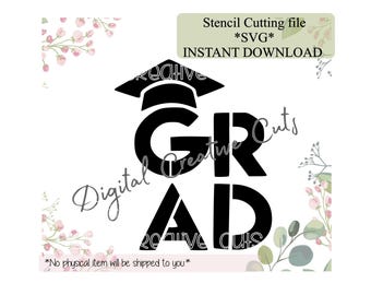 Graduation cookie stencil download SVG cutting file Personal use only.