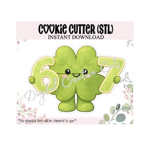 St-Patrick's day six seven clover leaf cookie cutter STL files instant download. 5 sizes included.