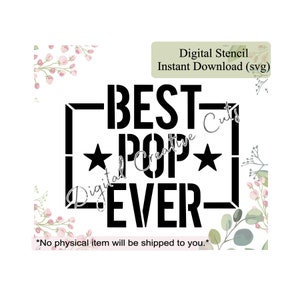 Plantilla de galletas del día del padre mejor pop de todos los tiempos Descarga instantánea digital archivo de formato SVG Solo para uso personal.