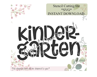 Back to school kindergarten cookie stencil Digital instant download SVG cutting file Personal use only.