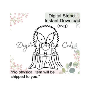 ウッドランド ポーキュパイン PYO クッキー ステンシル デジタル ダウンロード SVG 形式ファイル 個人使用のみ。