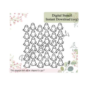 Halloween Geist Muster Hintergrund Cookie Schablone Digitaler sofortiger Download SVG-Datei Nur für den persönlichen Gebrauch.