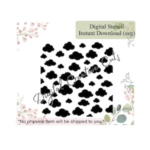 Clouds cookie stencil pattern Digital download SVG format file Personal use only.