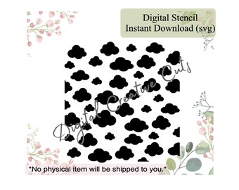 Clouds cookie stencil pattern Digital download SVG format file Personal use only.
