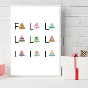 Fa La La La La Wandkunst, Weihnachtszitat Drucke, Feiertagsdekoration, Wandkunst druckbare, Weihnachtslied, digitale druckbare