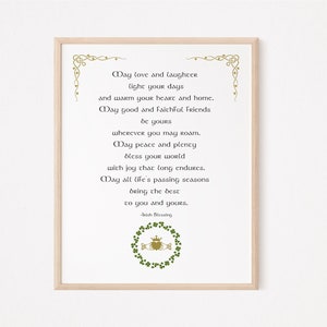 Irish Blessing, May Love and Laughter Light Your Days, Irish Prayer, Irish Printable Art, Celtic Print, Wedding Gift, Digitital Download