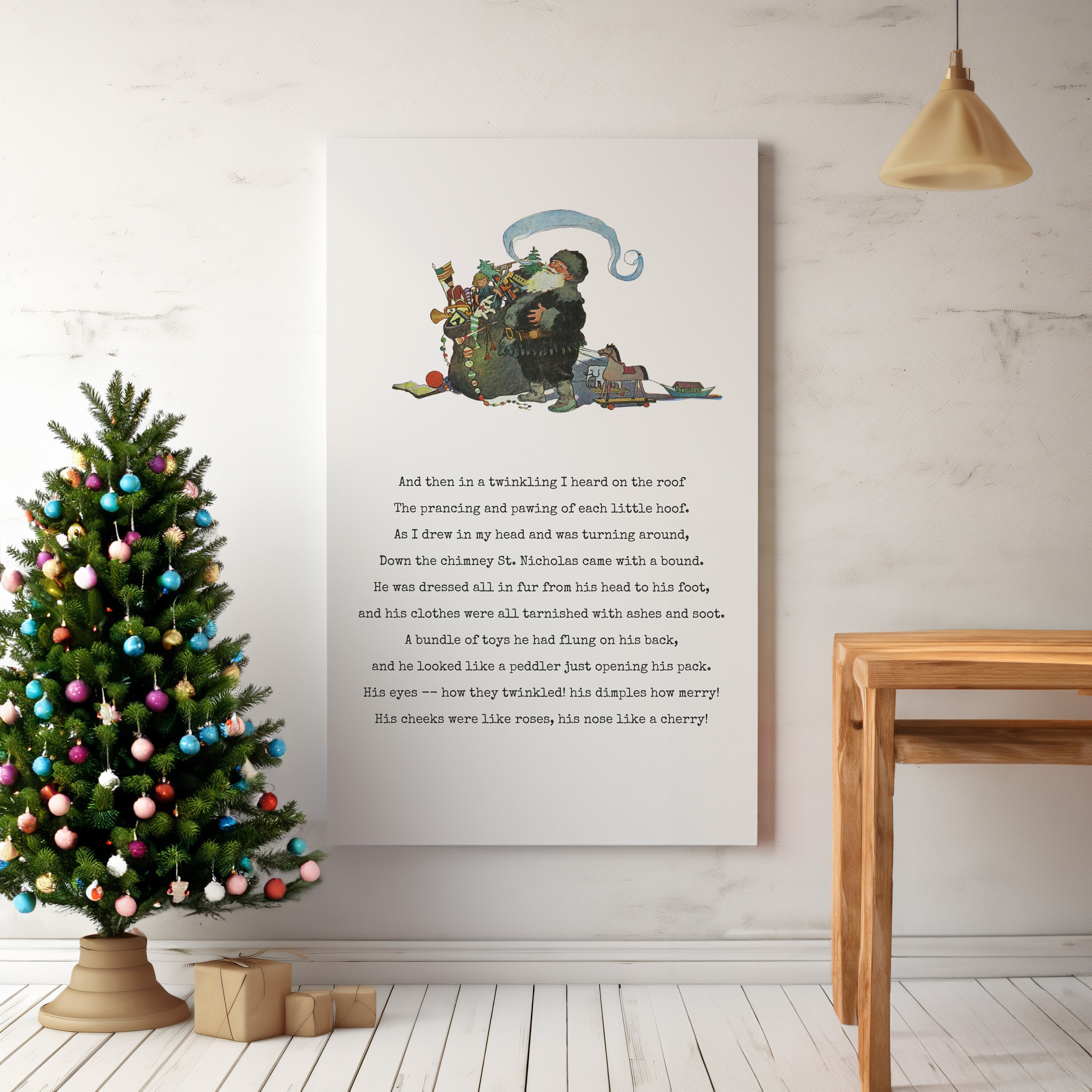 A Visit From St. Nicholas Printable Art, the Night Before Christmas ...