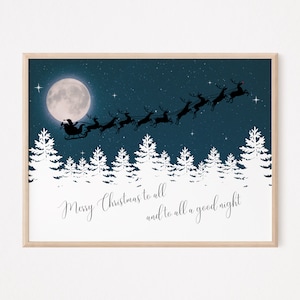 Merry Christmas To All And To All A Goodnight, Festive Holiday Wall Art, Christmas Quotes, Digital Instant Download, Printable Wall Art 01