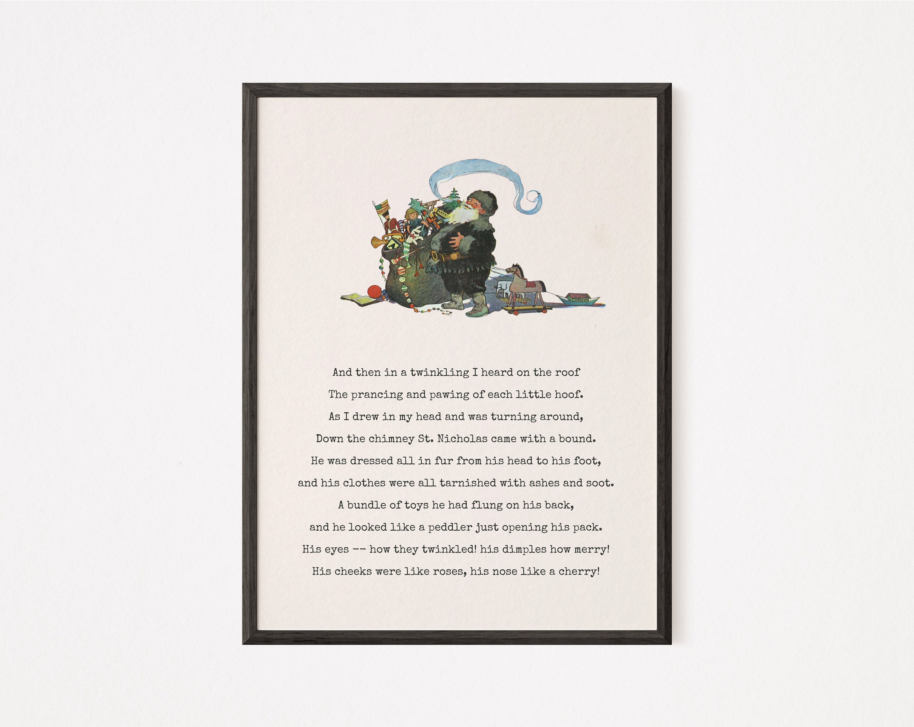 A Visit From St. Nicholas Printable Art, the Night Before Christmas ...