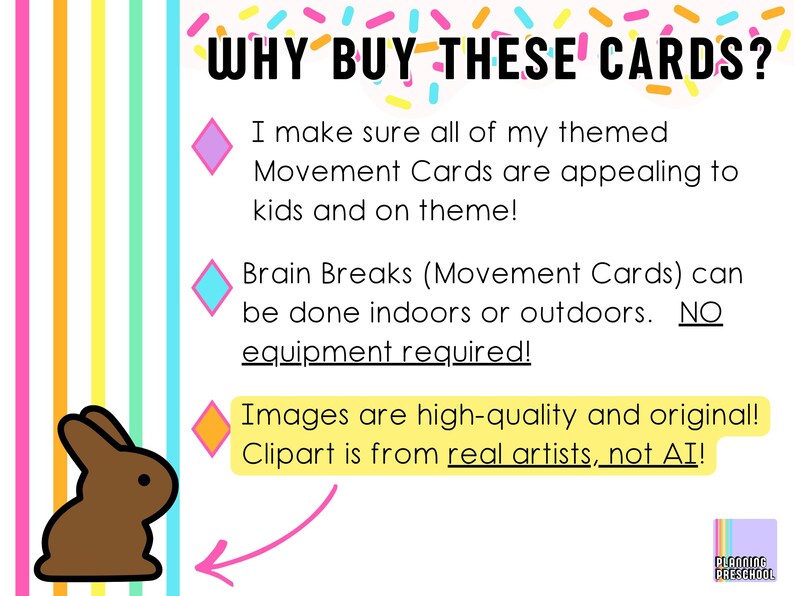 Easter Movement Cards | Brain Breaks | Kids Exercise | Simon Says | Screen Free Activities | Indoor Recess | PE Games | Homeschool image 7