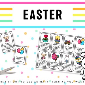 Easter Movement Cards | Brain Breaks | Kids Exercise | Simon Says | Screen Free Activities | Indoor Recess | PE Games | Homeschool image 2