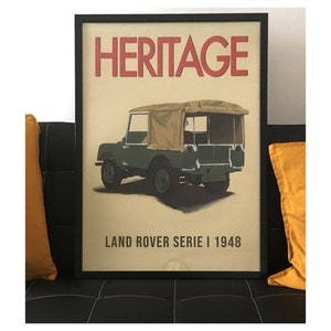 Land Rover poster, Land Rover illustration, Land Rover Defender, Land Rover Series, Land Rover Santana