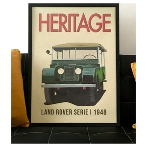 Land Rover poster, Land Rover illustration, Land Rover Defender, Land Rover Series, Land Rover Santana