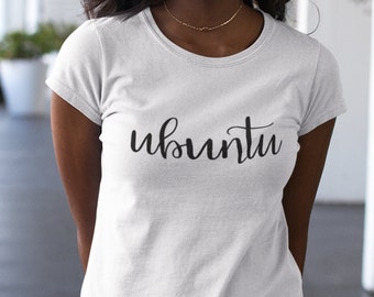 South African Ubuntu brotherhood T-shirt black white, zulu, I am because we are