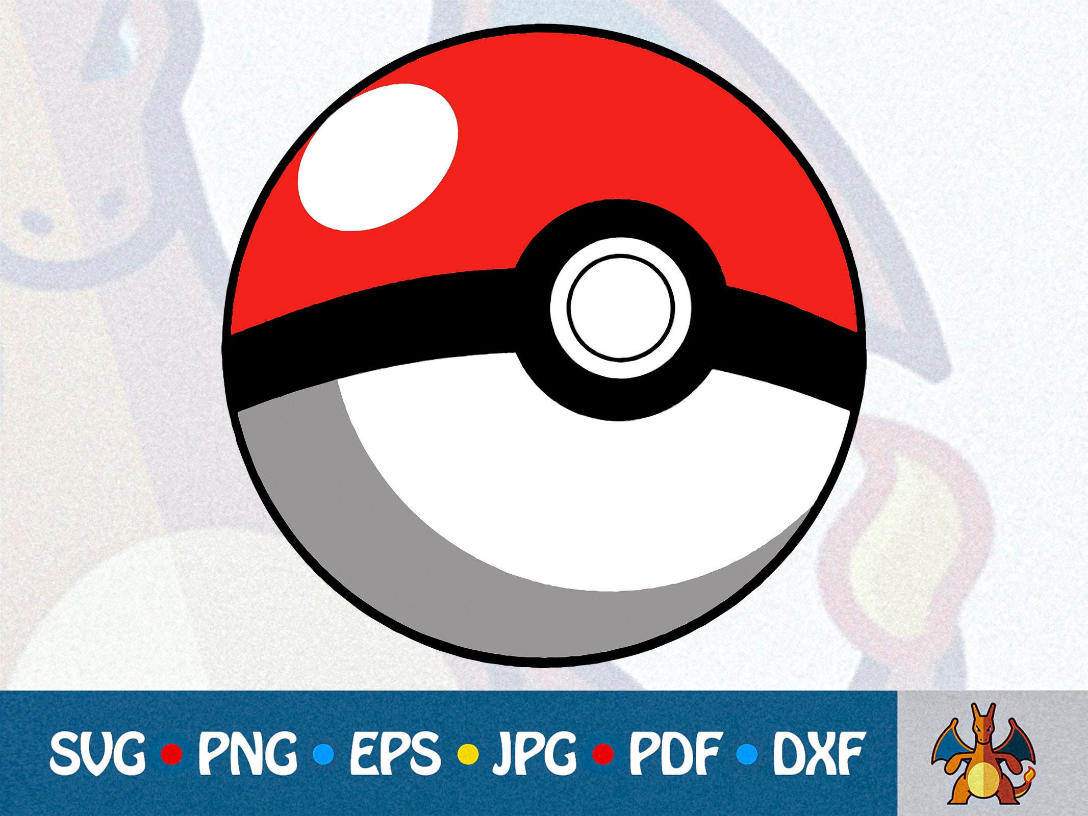 Pokemon Pokeball Monogram Frame SVG Cut File Cricut Clipart Dxf