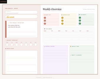 ADHD-weekplanner afdrukbaar | Braindump en prioriteitsfilter | Overweldigende A4-pdf