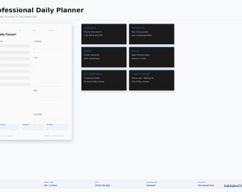 Minimalist Daily Planner Printable | Executive Work Planner | Simple A4 PDF