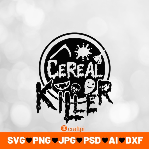 Cereal Killer Horror - SVG - Cut files for Cricut - Silhouette - Vector - Instant Digital Download - svg, png, jpg, and psd files included!