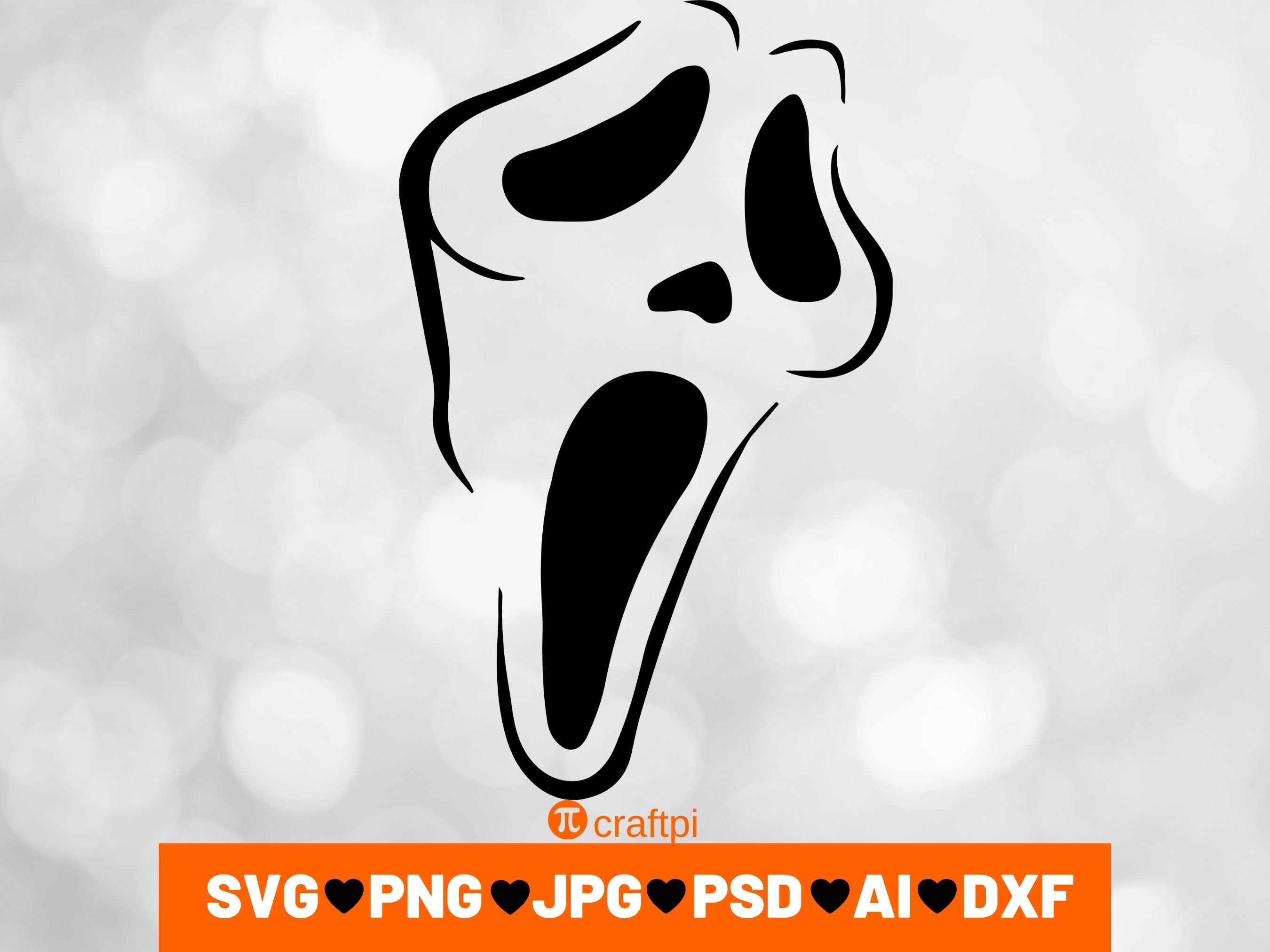 Scream Face SVG Cut Files for Cricut Silhouette Vector Instant Digital