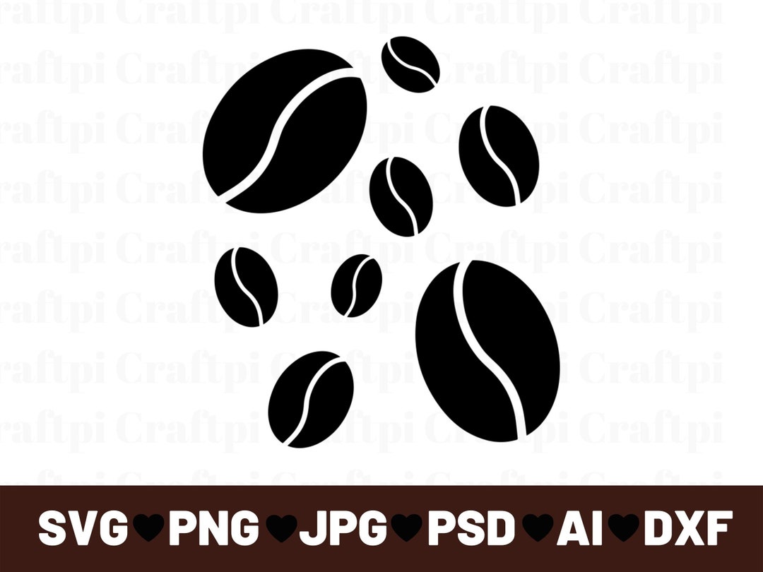 Coffee Beans Svg Cut Files for Cricut Silhouette Vector Instant Digital ...