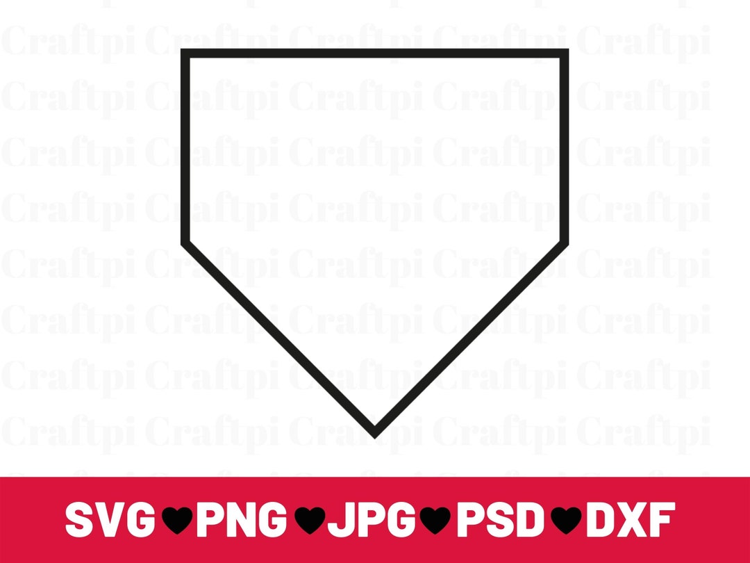 Home Plate SVG, Home Plate Cut Files for Cricut, Home Plate Outline SVG