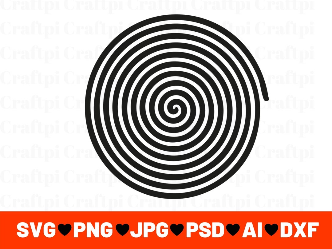 Black and White Spiral SVG, Archimedean Spiral SVG, Hypnosis Circle Svg