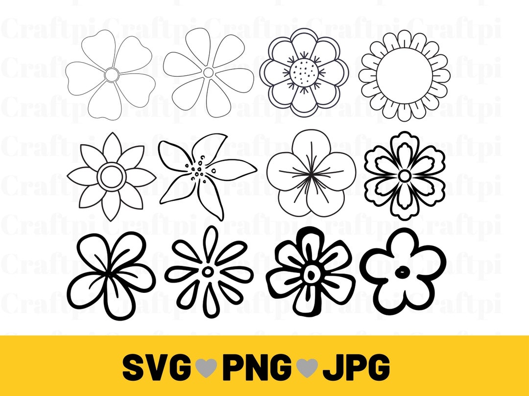 Flower Bundle Svg, Flower Bundle Cut Files for Cricut, Flower Clip Art ...