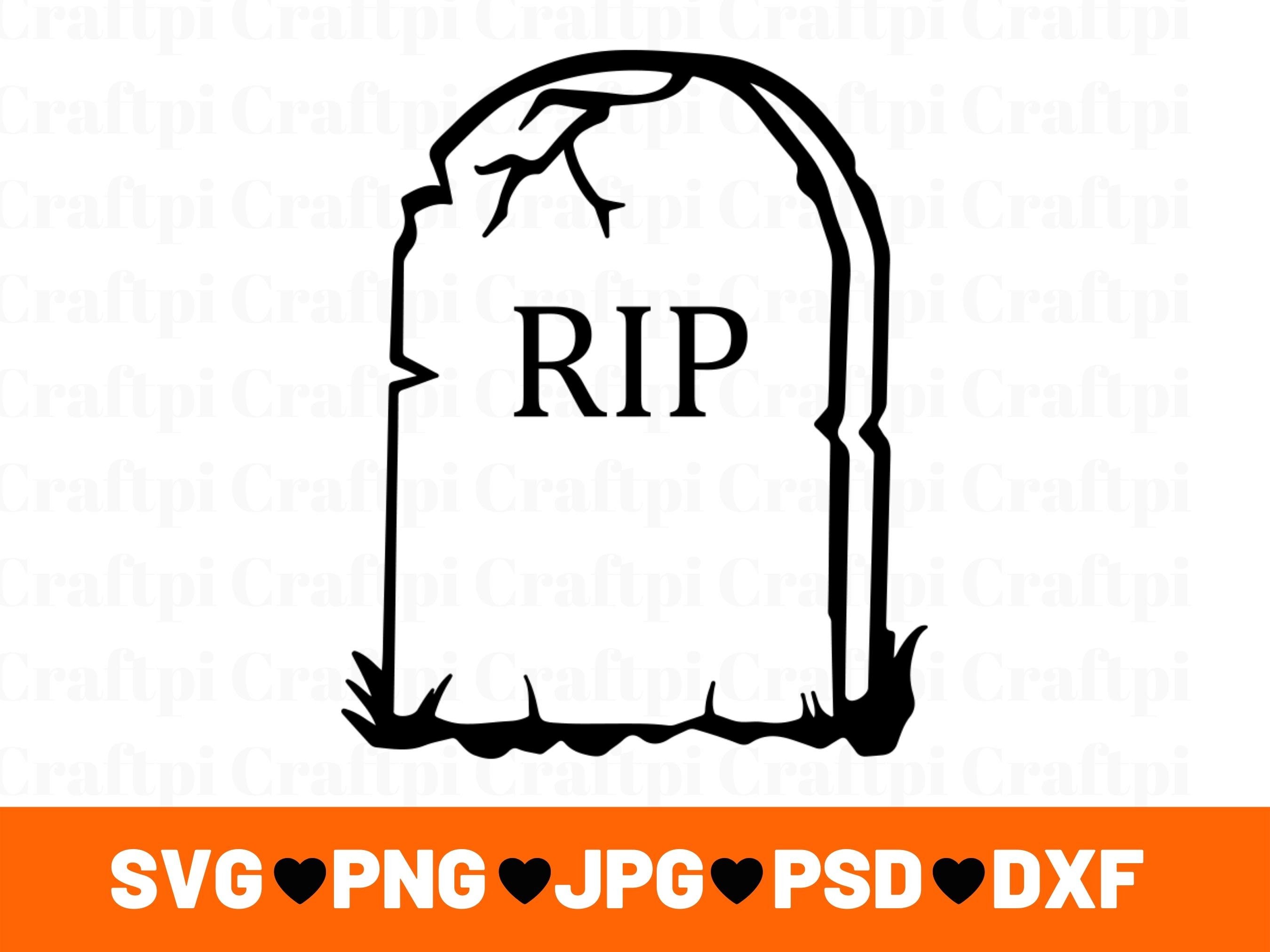 Halloween Tombstone R.I.P with Skulls Design SVG PNG Files, Cricut,  Silhouette Studio, Digital Cut Files Waterslides